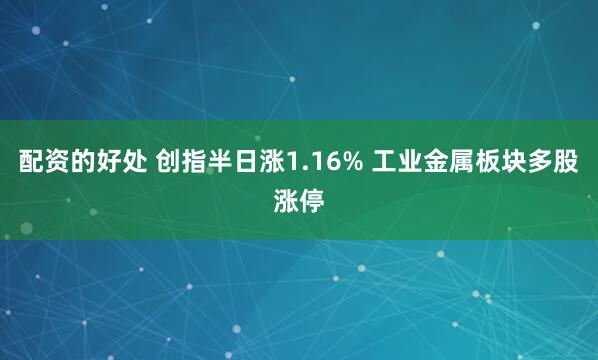 配资的好处 创指半日涨1.16% 工业金属板块多股涨停